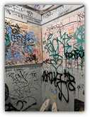 Tagged Walls in Men's Bathroom at the Mount Royal Tavern